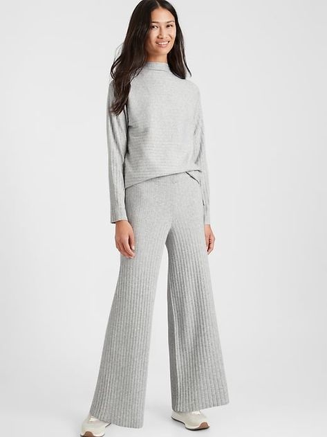 Banana Republic Ribbed Sweater Pant Ribbed Knit Pants Outfit, Ribbed Pants Outfit, Knit Pants Outfit, Ribbed Knit Pants, Holiday 2024, Slim Sweater, Fall Inspiration, Knit Texture, Banana Republic Pants