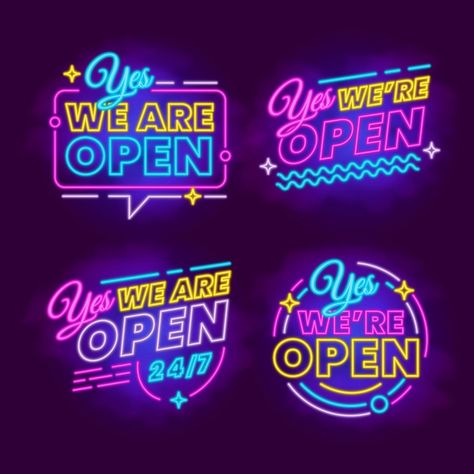 We Are Open Sign, Pink Neon Lights, Recording Studio Setup, Party Logo, Neon Logo, Pump It Up, Neon Design, Design Card, We Are Open