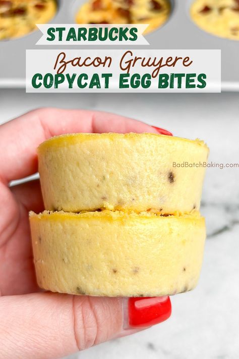 Copycat Starbucks Egg Bites Sous Vide, Copycat Starbucks Bacon And Gouda, Copycat Starbucks Bacon And Gruyere Egg Bites, Egg Bite Starbucks Recipe, Starbucks Bacon Gruyere Egg Bites Recipe, Egg Bites Silicone Mold Microwave, Better Than Starbucks Egg Bites, Eggbites Starbucks Oven, Bacon And Gouda Egg Bites