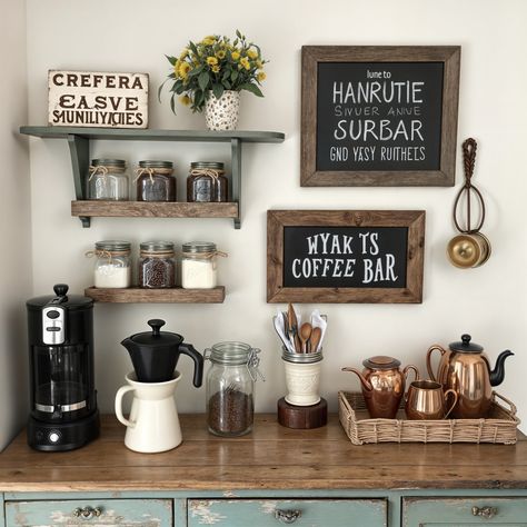 Step back in time with a rustic coffee bar that brings vintage charm to your home. With a mix of classic brewing tools and cozy décor, this setup is perfect for those who love a touch of nostalgia with their morning brew. How do you style your coffee space? Show us your rustic setups! #RusticCoffeeBar #VintageStyle #CoffeeAtHome #CozyCorner #MorningRoutine #HomeCafe #CoffeeLovers Rincon, Rustic Coffee Bar Decor, Coffee Bar Setup, Rustic Coffee Bar, Cafe Ideas, Cozy Decor, Cozy Corner, Step Back, Show Us