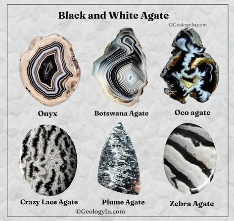 Black and White Agate Stones (Photos), Black And White Stone, Agate Rock, Agate Rocks, Natural Philosophy, Gem Mining, Unique Bands, Visual Texture, White Agate, Minerals And Gemstones