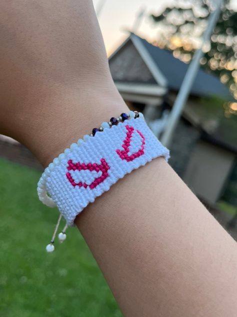 spider man Gwen Stacy crocheted bracelet eyes mask spider women aesthetic Gwen Bracelet, Crochet Bracelet Aesthetic, Gwen Stacy Bracelet, Crochet Spiderman Bracelet, Agatha Bracelet, Monster High Bracelets, Gwen Stacy, Crochet Bracelet, Jewelry Accessories Ideas