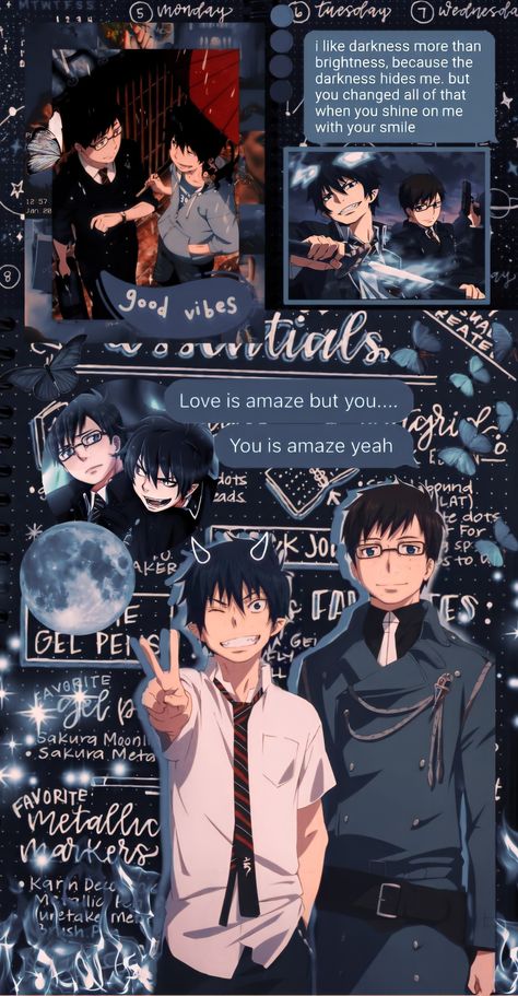 Blue Exorcist Wallpaper Aesthetic, Blue Exorcist Rin Wallpaper, Blue Exorcist Wallpaper, Rin And Yukio, Blue Exorcist Rin, Blue Exorcist Anime, Exorcist Anime, Only Aesthetic, Rin Okumura