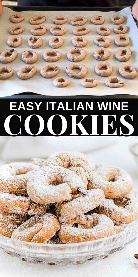 Wine cookies are a beloved Italian treat known locally as Vinaccioli or Ciambelle al vino, and a staple of rustic Italian baking. Each bite offers a satisfying crunch and subtle sweetness, making them perfect on their own or, in true Italian fashion, dipped into a glass of red wine. Baking Without Eggs, Italian Baking, Wine Cookies, Plant Based School, Italian Cookie, Sweet Red Wines, Glass Of Red Wine, Anise Seed, Almond Biscotti