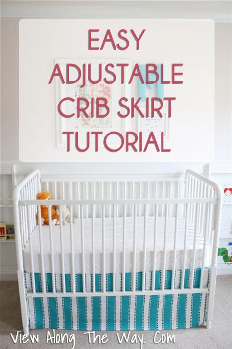 Easiest DIY crib skirt ever! No more crumpled crib skirt! Crib Skirt Patterns, Crib Skirt Tutorial, Perlengkapan Bayi Diy, Diy Crib, Skirt Diy, Crib Skirt, Skirt Tutorial, Crib Skirts, T-shirt Refashion