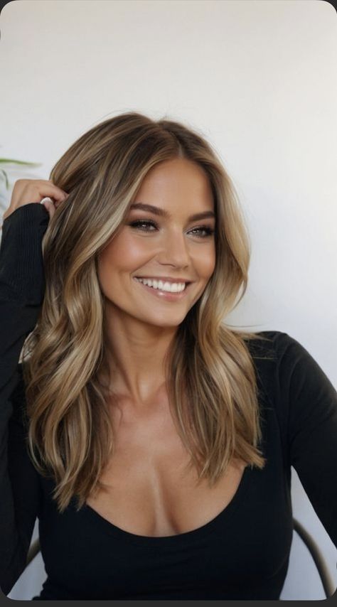 Low Balayage Hair, Caramel Hair Inspiration, Toasted Blonde Balayage, Balayage Dark Blonde To Light Blonde, Fall Dark Hair With Highlights, Very Blonde Balayage On Brown Hair, Toasted Blonde Hair, Balayage Without Money Piece, Blond Or Brunette