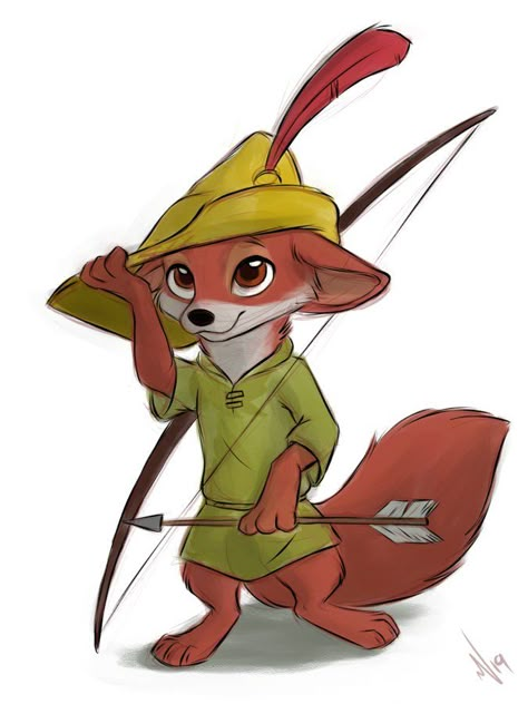 Robin Hood Fanart, Robin Hood Drawing, Robin Hood Fox Art, Robin Hood Art, Robin Character Design, Robin Hood Character Art, Fox Cartoon Character, Robin Hood Animated, Disney Robin Hood Fanart