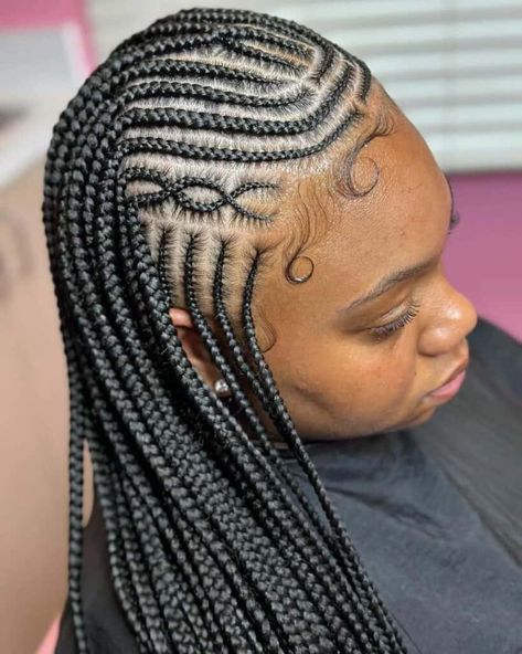 Fulani Braids Hairstyles, Hair Braid Designs, Latest Hair Braids, Lemonade Braids Hairstyles, Cornrows Braids For Black Women, Quick Braids, Braided Hairstyles For Black Women Cornrows, Feed In Braids Hairstyles, Goddess Braids Hairstyles