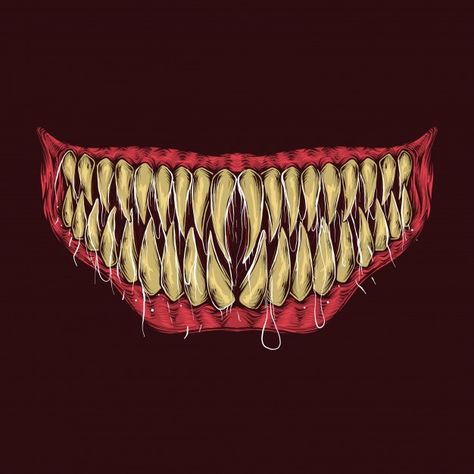 Horror Teeth Drawing, Rows Of Teeth Monster, Monster Smile Drawing, Spiky Teeth Drawing, Monster Mouth Drawing Teeth, Creepy Teeth Drawing, Demon Teeth Drawing, Pointy Teeth Drawing, Monster Teeth Drawing