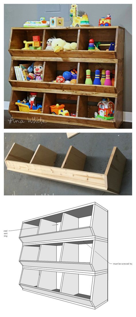 Diy Toy Storage, Diy Simple, Diy Holz, Toy Rooms, Woodworking Projects Diy, Kids Playroom, Diy Wood Projects, Rustic Diy, Easy Diy Projects