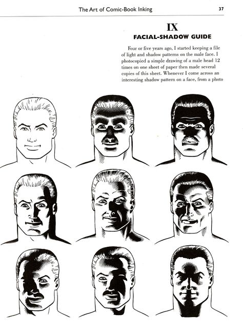 Loston Wallace shadow guide - face. Comic Book Inking, Faces Reference, Ink Master Tattoos, Ink Drawing Techniques, Comic Book Template, Shadow Face, Shadow Drawing, Comic Book Drawing, Comic Tutorial