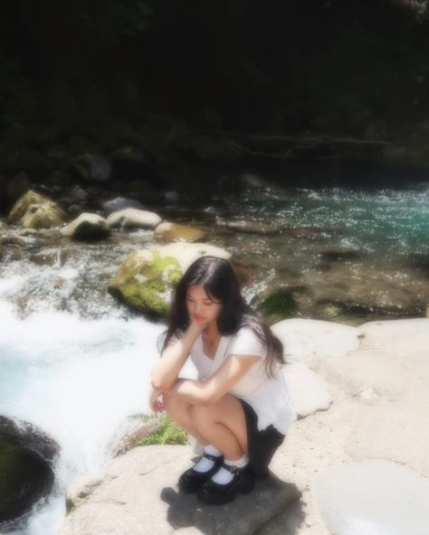 clear waters - - - - - - - #waterfall #river #nature #japan #japantravels #shimoda #shizuoka #aesthetic #poseideas #scenicviews #photography #outfitideas #minimaloutfit Picnic Photo Shoot, Nature Japan, Japanese Tea Garden, Waterfall Photo, Shizuoka, Minimal Outfit, Selfie Poses, Scenic Views, Nature Travel