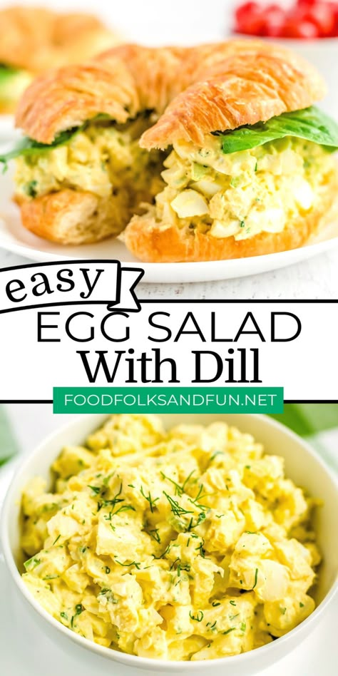 Egg Salad With Dill, Simple Egg Salad, Egg Salad Recipe With Relish, Creamy Egg Salad, Dinner Light, Egg Salad Recipe Easy, Egg Salad Recipe Healthy, Classic Egg Salad Recipe, Egg Salad Sandwich Recipe