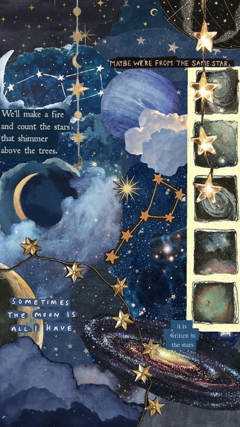 #aesthetic #space #star #astronomy #moon Star Astronomy, Astronomy Design, Shuffles Aesthetic, Astronomy Poster, Retro Style Posters, Diy Journal Books, Aesthetic Space, Witchy Wallpaper, Scrapbook Stickers Printable