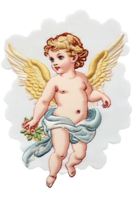 Cherub angel baby white background.  | free image by rawpixel.com Cherub Painting, Animal Representation, Angelic Art, Cherub Baby, Angel Babies, Cherub Angel, Doodle Cartoon, Baby Painting, Vintage Angel