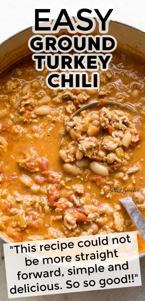 Turkey White Bean Chili, Ground Turkey Chili Recipe, White Bean Chili Recipe, Ground Turkey Chili, White Bean Chili, Bean Chili, Turkey Chili, White Bean, Chili Recipe