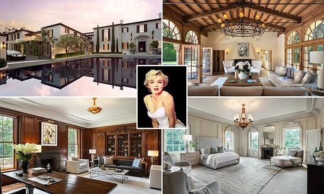 Inside Marilyn Monroe's former hideaway as stunning LA home goes on sale for $115 MILLION | Daily Mail Online Blueberry Aesthetic, Old Hollywood Homes, Sonny And Cher, Celebrity Mansions, Holmby Hills, Hollywood Homes, Tony Curtis, Celebrity Houses, Hollywood Regency