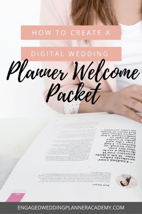 I’m sharing why you should provide a digital wedding planner welcome packet for your clients, tips on how to make one, and what information to include. | Digital Wedding Planner Welcome Packet, How to be a wedding planner, Wedding Business, wedding planner business, Wedding Planner Business Services, Wedding Planner products, wedding planner resources, wedding planner tools, Wedding Planner Welcome Packet Wedding Planner Quotes, Wedding Planner Job, Wedding Planner Career, Digital Wedding Planner, Wedding Planner Business, Wedding Planning Business, Wedding Consultant, Welcome Packet, Planner Business