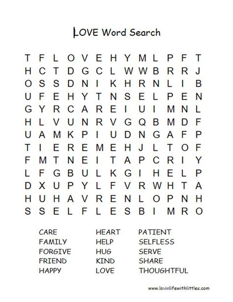 LOVE Word Search. Click to print this free printable from www.lovinlifewithlittles.com. #loveactivities #freeprintables #lovewordsearch #valentinesdayactivitiesforkids #wordsearch #freewordsearch #freevalentinesdaywordsearch #valentinesdaywordsearch Cute Word Search, Love Word Search, Love Puzzle, Stages Of Writing, Valentines Day Words, Valentine Words, Love Word, Love Thy Neighbor, Faith Blogs