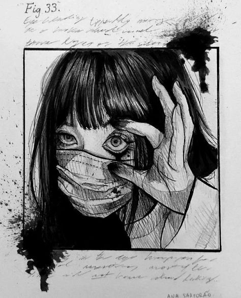 Sleep Deprived Art, Creepy Sketches Darkness, Scary Drawings, Creepy Drawings, Arte Grunge, Japon Illustration, Dark Art Drawings, Dark Art Illustrations, Arte Inspo