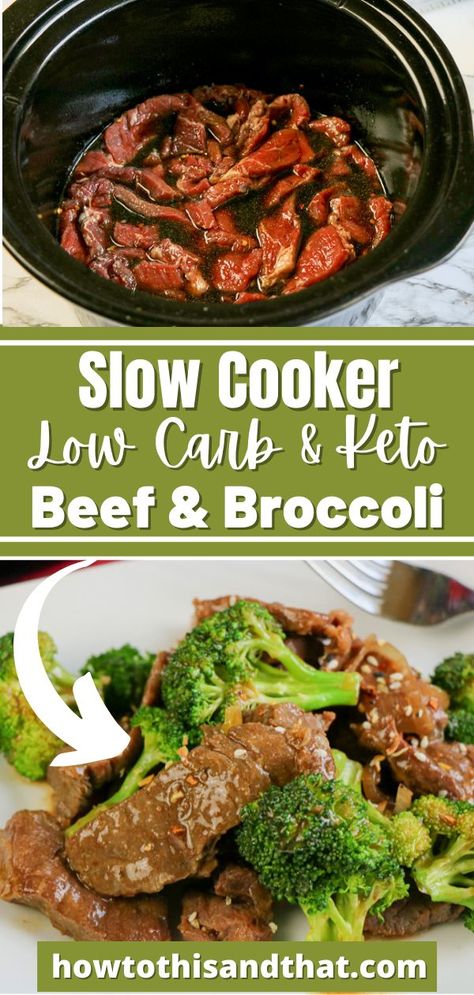 Trying to stick to low carb meals but craving your favorite Chinese food dish? Make this Low Carb Beef and Broccoli recipe. You can have a guilt-free Asian-inspired meal that will satisfy any cravings you might have with this easy keto dinner recipe. The key to most easy keto dinner recipe Chinese copycats is the coconut aminos. They are a soy free way to add the classic flavor that comes in most dishes. Crockpot Whole 30, Low Carb Beef And Broccoli, Slow Cooker Beef Broccoli, Crockpot Beef And Broccoli, Healthy Beef And Broccoli, Chinese Dishes Recipes, Beef And Broccoli Recipe, Paleo Slow Cooker, Beef Broccoli