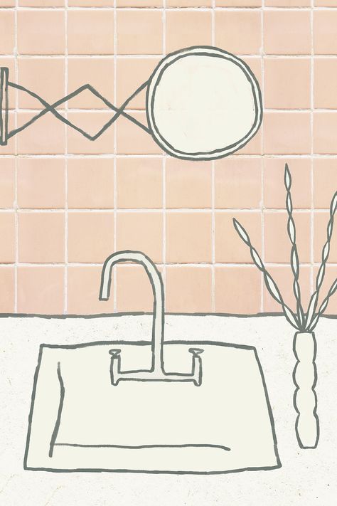 Manage pinterest pinning | rawpixel Bathroom Illustration, Tiled Wall, Free Illustration Images, Bathroom Images, Interior Illustration, Bathroom Tile, Free Psd, Tile Bathroom, Free Image