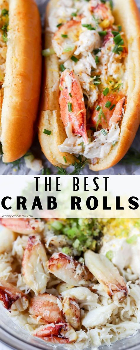 Crab Recipes Easy, Lobster Roll Recipes, Crab Sandwich, Rolled Sandwiches, Crab Rolls, Crab Salad Recipe, Crab Meat Recipes, Crab Dishes, Seafood Chowder