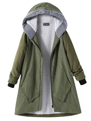 Pijamas Women, Coat Pocket, Plus Size Outerwear, Plus Size Coats, Outerwear Vest, Midi Short Sleeve Dress, Sweater Dress Midi, Casual Coat, Hooded Coat