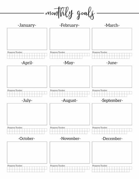 Monthly Goal Setting Worksheet with Progress Tracker free printable. Set a new smart and attainable goal each month and monitor your progress. Monthly Goal Setting, Goal Planning Worksheet, Paper Trail Design, Progress Tracker, Goals Printable, Monthly Goal, Goal Planner Printable, Goal Setting Template, Goals Worksheet