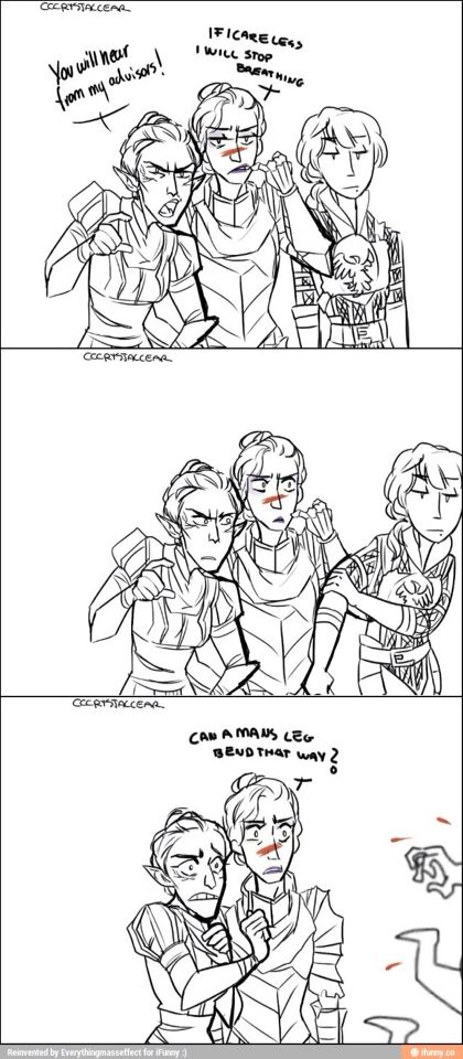 How the Warden gets things done!<< you mean without actually having to speak? Ye it's great and so much more efficient! Warden X Leliana, Zevran X Warden, Alistair X Warden, Heroes Of Dragon Age, Dragon Age Comics, Da Inquisition, Dragon Age Memes, Dragon Age Funny, Funny Dragon