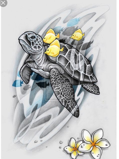 Turtle plumeria Sea Turtle Tattoo, Turtle Tattoo Designs, Maori Tattoos, Sea Tattoo, Turtle Drawing, Sea Turtle Art, Marquesan Tattoos, Ocean Tattoos, Hawaiian Tattoo