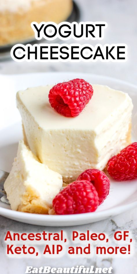 Paleo Cheesecake, Yogurt Cheesecake, Eat Beautiful, Dairy Free Cheesecake, Autoimmune Paleo Recipes, Aip Paleo Recipes, Aip Desserts, Autoimmune Diet, Healthy Cheesecake