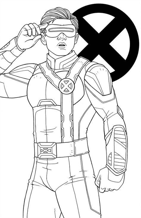 Scott Summers by JamieFayX Cyclops X Men, Cyclops Marvel, Avengers Coloring Pages, Avengers Drawings, Avengers Coloring, Superhero Coloring Pages, Simpsons Drawings, Superhero Coloring, Marvel Coloring