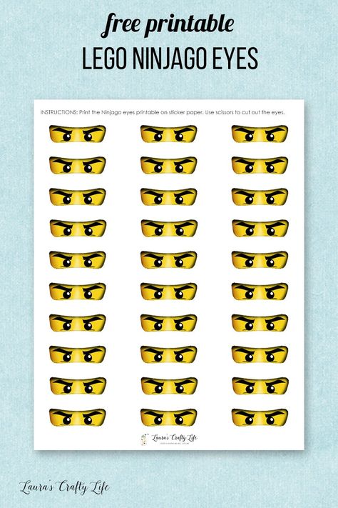 Ninjago Cupcake Liners Lego Ninjago Printables Free, Ninja Eyes Printable Free, Lego Ninjago Party Favors, Ninjago Printable Free, Ninjago Eyes Printable Free, Lego Ninjago Cupcakes, Lego Ninjago Party Ideas, Ninjago Party Ideas, Ninjago Printable