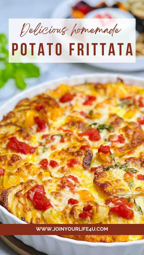 How to make Potato Frittata - Join Your Life Egg Potato Frittata, Eggs Potatoes Breakfast, Frittata Breakfast, Crunchy Cauliflower, Fritata Recipe, Potato Frittata Recipes, Baked Cauliflower Bites, Savory Brunch, Potato Frittata