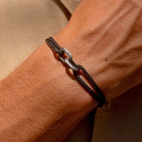 Mens Bracelet With Stainless Steel Rings Adjustable Bracelet Men Waterproof Bracelet Women Mens Jewelry Gift for Him - Etsy Surfer Accessories, Men’s Bracelet, Male Bracelets, Male Jewellery, Guy Jewelry, Mens Cords, Waterproof Bracelet, Surfer Lifestyle, Surf Bracelet