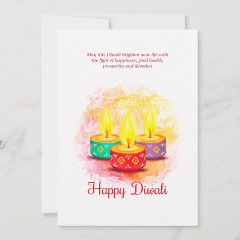 Diwali Watercolor, Happy Diwali Cards, Lamb Art, Hindu Festival Of Lights, Water Paintings, Diwali Greeting, Diwali Cards, Paper Shape, Diwali Greeting Cards