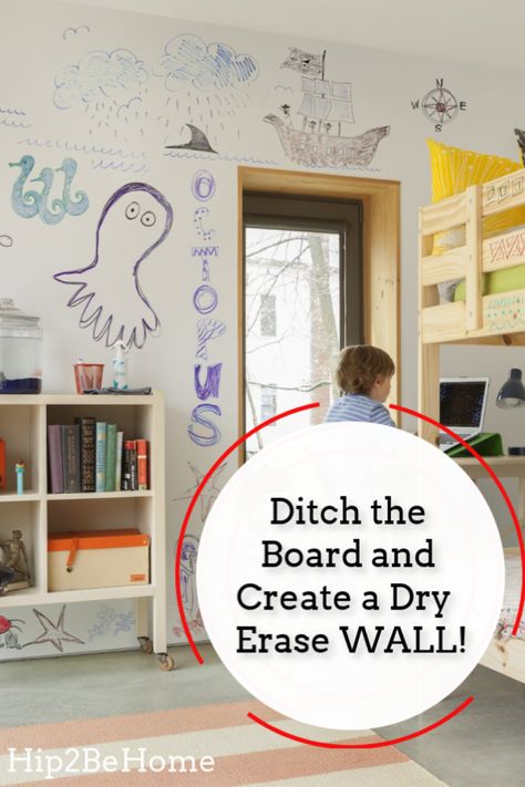 Dry Erase Board Playroom, Playroom Drawing Wall, Whiteboard Paint Wall, Dry Erase Wall Ideas, Whiteboard Wall Bedroom, White Board Paint Wall, Diy Whiteboard Wall, Kitchen Whiteboard Ideas, Whiteboard Wall Ideas