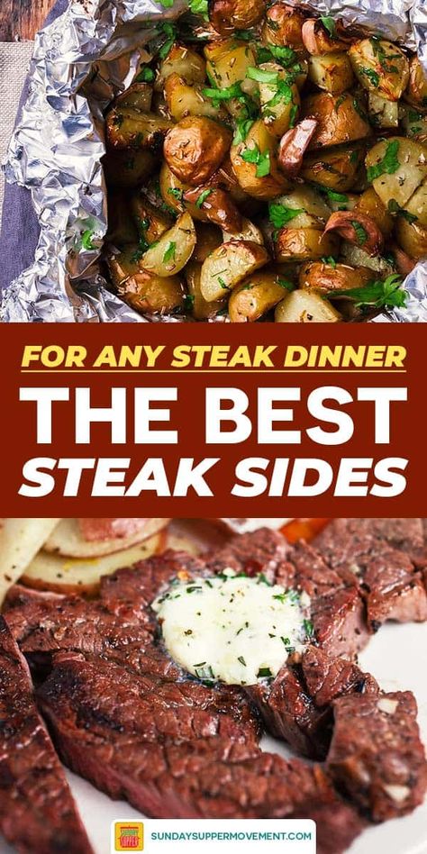 Essen, Side Dishes For Steak, Healthy Sides For Steak, Steak Dinner Ideas, Dinner Veggies, Steak Dinner Sides, Steak Sides, Risotto Recipes Easy, Easy Side Dishes