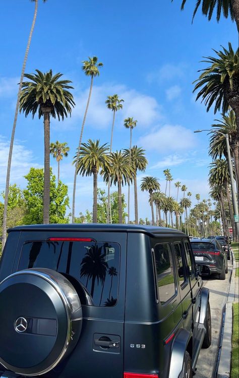 Amandadiaz on ig #palmtrees #losangeles #mercedes #blueskies #summervibes #summeraesthetic #aestheticwallpaper Los Angeles Traffic, Mercedes Wallpaper, Rich Cars, Dubai Aesthetic, Dream Cars Mercedes, Lovely Car, Lux Cars, Luxury Lifestyle Dreams, G Class