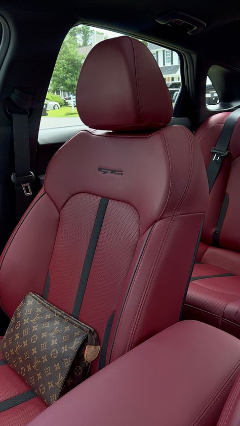 Red Seats Car, Red Leather Car Interior, Kia K5 Gt Line Red Interior, Cars With Red Interior, Red Leather Interior Cars, Burgundy Car Interior, Kia K5 Red Interior, Black Car Red Interior, Red Interior Car Aesthetic