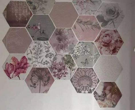 Samples Diy, Free Wallpaper Samples, Wallpaper Crafts, Hexagon Wallpaper, Hexagon Patchwork, Diy Wallpaper, Painted Doors, Mosaic Patterns, Wallpaper Samples