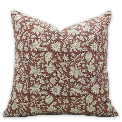 PRICES MAY VARY. Cotton Duck Canvas Cotton Fabric: Durable and sturdy, perfect for outdoor pillow covers, outdoor couch cushions, block print pillows, farmhouse accents, and enhancing your home sofa and living room. Block Print Pillow Cover: Showcasing an intricate block print design, this pillow cover adds an artisanal touch to your decor. Perfect for living rooms, bedrooms, and outdoor spaces. Invisible Zipper: Features a discreet, invisible zipper for a seamless appearance and effortless inse Home Decor Brown, Neutral Pillow Covers, Brown Pillow Covers, Floral Throw Pillow Covers, Block Printed Pillows, Neutral Pillows, Outdoor Cushion Covers, Handmade Pillowcases, Garden Pillows