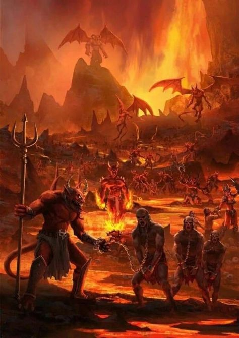 Fantasy Demon, Apocalypse Art, Ange Demon, Heaven And Hell, Biblical Art, Demon Art, Angels And Demons, Arte Fantasy, Alam Yang Indah