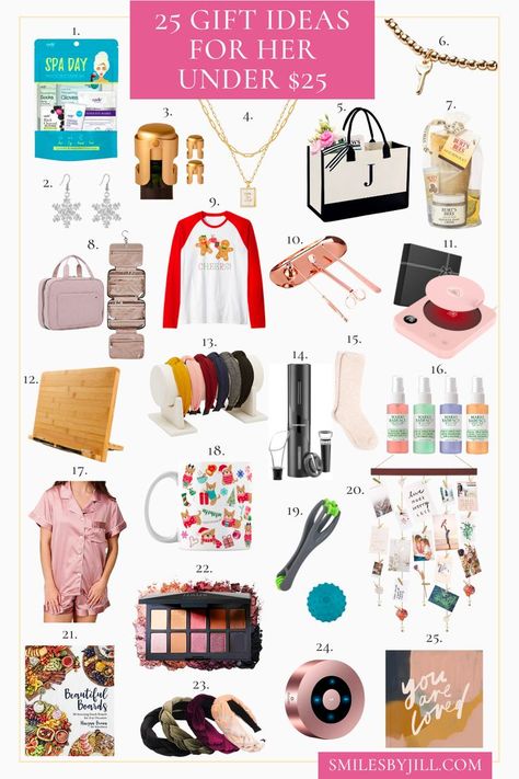 If you're balling on a budget and looking for thoughtful gifts for the ladies in your life this Christmas, then you've come to the right place! These awesome Christmas gifts for women only look expensive, but they are all under $25! Gifts For Under $20 Ideas, Womens Christmas Gifts 2023, Gifts For Her Under $25, 10 Dollar Gift Ideas, Christmas Gifts Under $25 Ideas, Gifts Under $10, Low Budget Gifts, 10 Dollar Gifts, Gifts Under 20 Dollars