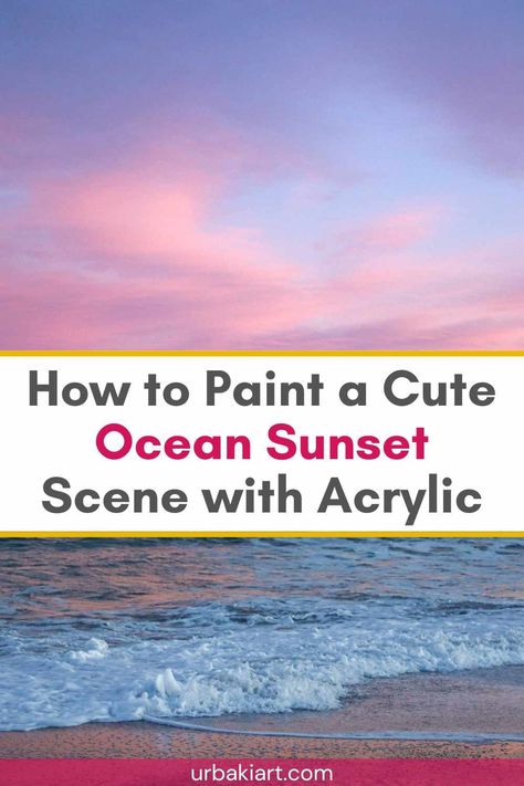 Learn how to paint a beautiful ocean sunset scene with acrylic by watching this video tutorial. This tutorial focuses heavily on mixing with acrylics, which can be tricky. The creator of this video will give step by step instructions to be able to combine a clean and beautiful sky at sunset that is reflected in the water below. Learning to paint is a great way to pass the time. Try to relax and de-stress with this quiet little tutorial. We are sure that you will love this tutorial! ... Doodle Cuts, Seascape Paintings Acrylic, Learning To Paint, Beach Sunset Painting, Beach Scene Painting, Sunset Painting Acrylic, Beach Art Painting, Painting Beach, Acrylic Painting Tips