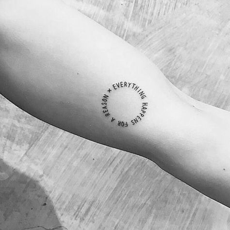 Simply The Best Tattoo, Words In A Circle Tattoo, Circle Text Tattoo, Circle Tattoo Design, Runes Tattoo, Tattoo Circle, Circular Tattoo, Tato Minimal, Forearm Band Tattoos