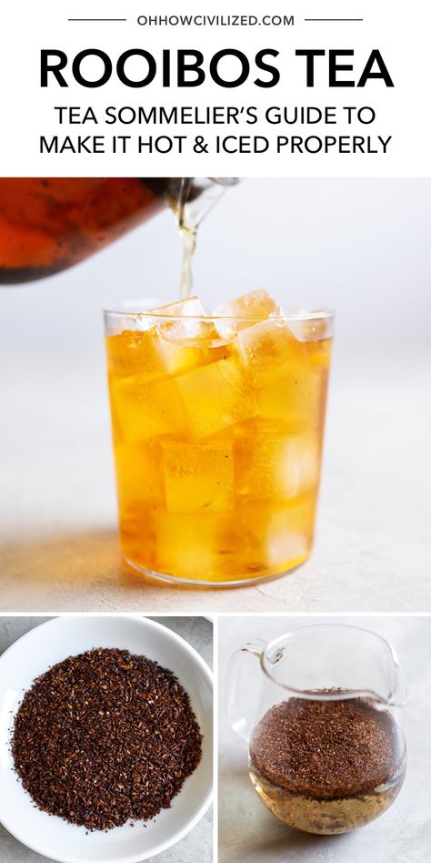 Iced Rooibos Tea, Roobois Tea, Rooibos Tea Recipe, Rooibos Tea Recipes, Rooibos Iced Tea, Healing Tea Recipes, Making Herbal Tea, Caffeinated Tea, Flavored Iced Tea Recipes