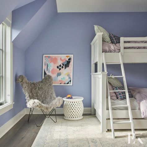 Periwinkle Bedroom, Periwinkle Room, Lavender Walls, Bunk Rooms, Storage Inspiration, Big Girl Rooms, Room Pictures, Teen Room, Room Colors