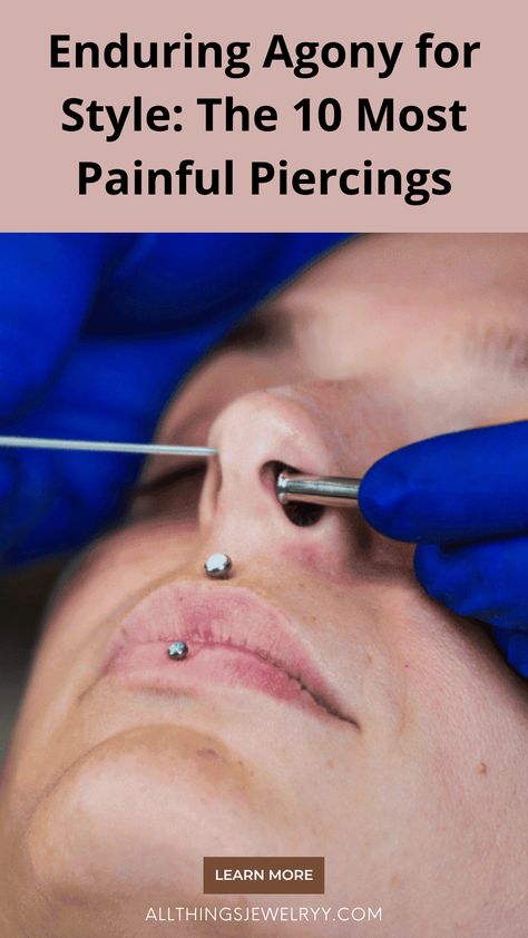 If you’re curious about the most painful body piercings, this guide is for you. We’re sharing a list of the most painful piercings, their pain ratings, and why they’re intensely painful. Uneven Double Nose Piercing, Midline Tongue Piercing, Best Piercings To Get, Septum Piercing On Wide Nose, Bilateral Nose Piercing, Stacking Earrings Ear Piercings, Industrial Piercing Alternatives, Eat Stacking Ideas, Double Nose Bridge Piercing